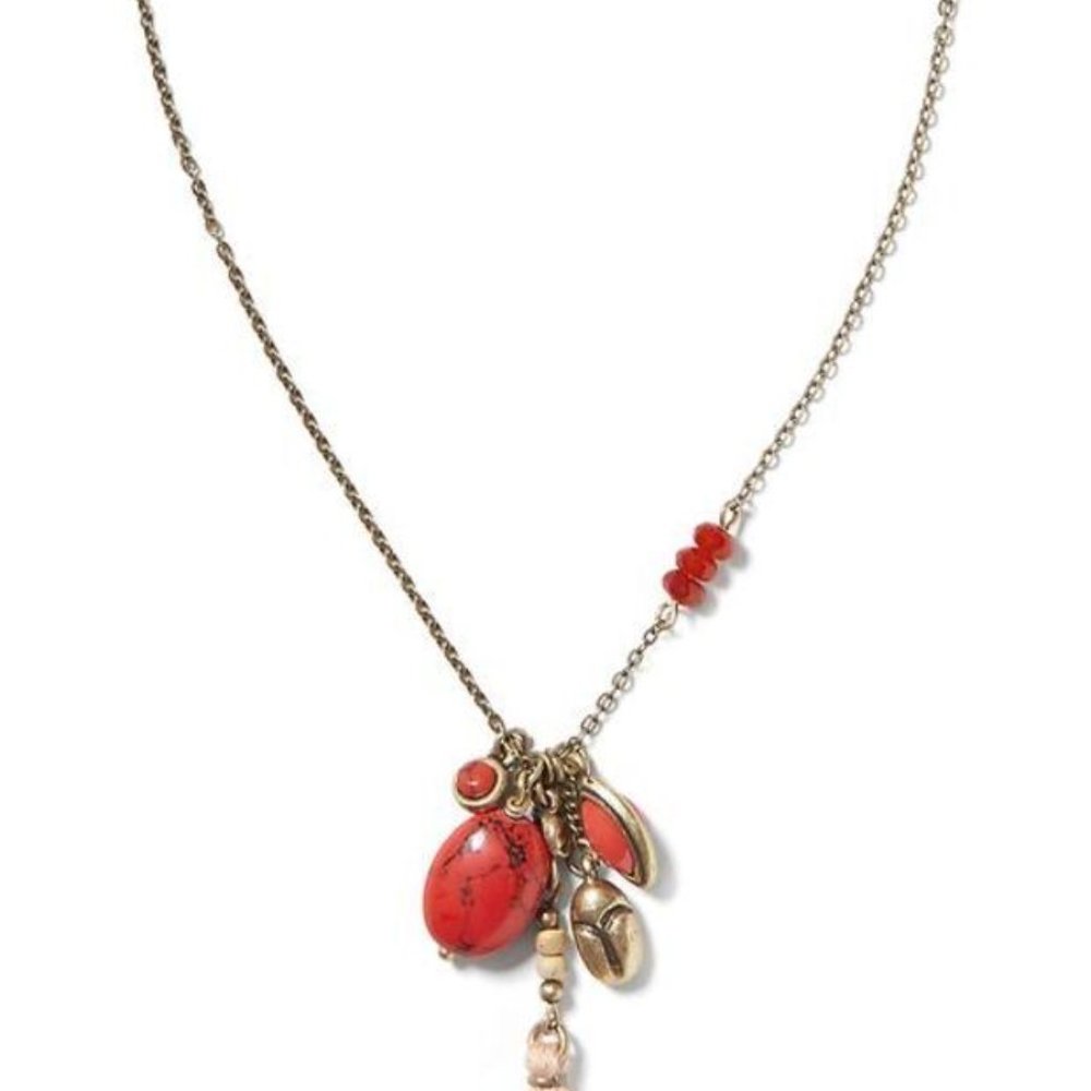 Banana Republic Red and Green tassel Pendant Necklace NWT 45 Each Set of 2 - Picture 3 of 8
